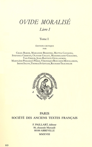 Picture of L'OVIDE MORALISE, LIVRE 1  2 VOLUMES