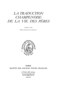 Image de La traduction champenoise de la "Vie des Pères"