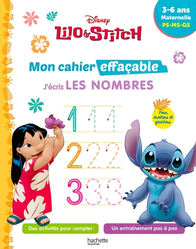 Image de Disney - Lilo et Stitch - Mon cahier effaçable - J'écris les nombres (3 - 6 ans)