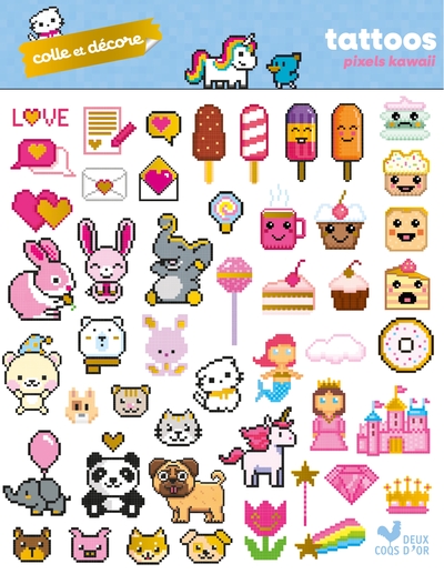 Picture of Colle et décore - Tattoos pixels kawaii