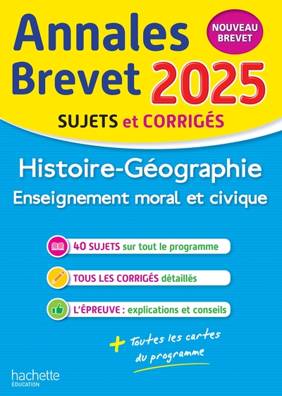 Picture of Annales BREVET 2025 - Histoire-géo-EMC 3e - sujets et corrigés