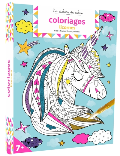 Image de Coloriages licornes - pochette avec feutres