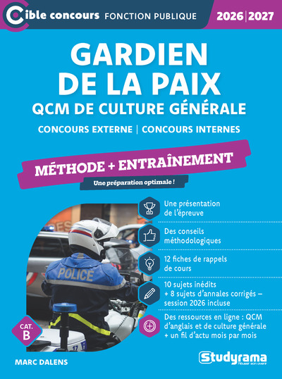 Picture of Gardien de la paix – QCM de culture générale et d’actualité (Concours 2026-2027)