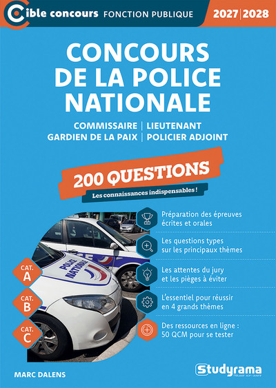 Picture of Concours de la police nationale – 200 questions (Catégories A, B et C – Édition 2027-2028)