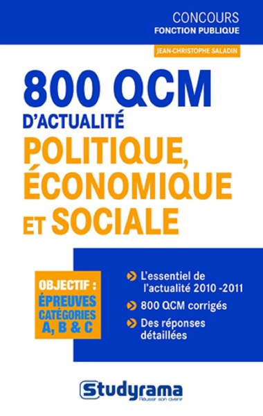Picture of 800 QCM d'actualité politique, économique et sociale