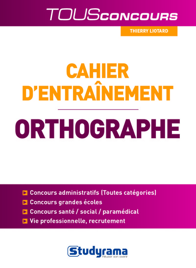 Picture of Cahier d'entraînement pour l'horthographe