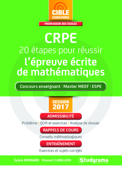 Image de Crpe 20 étapes pour réussir l'épreuve écrite de mathématiques