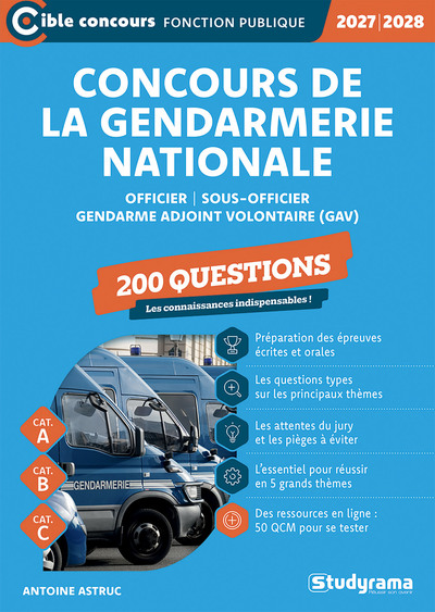 Picture of Concours de la gendarmerie nationale – 200 questions (Catégories A, B et C – Édition 2027-2028)