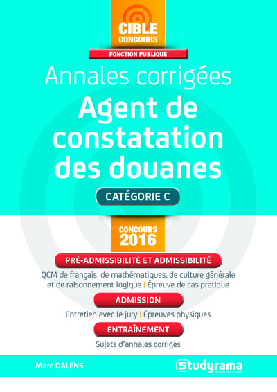 Image de Annales corrigées agent de constatation des douanes 2016