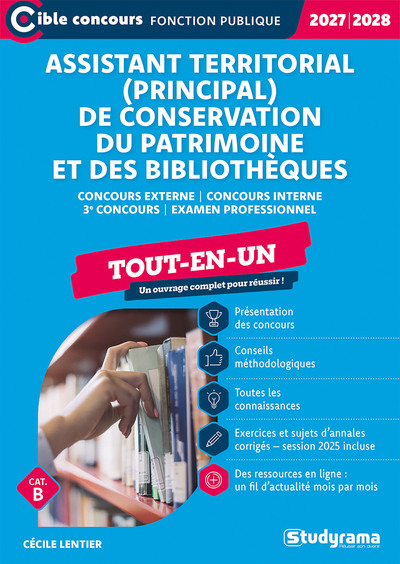 Picture of Assistant territorial (principal) de conservation du patrimoine et des bibliothèques – Tout-en-un (Catégorie B –?Concours 2027-2028)