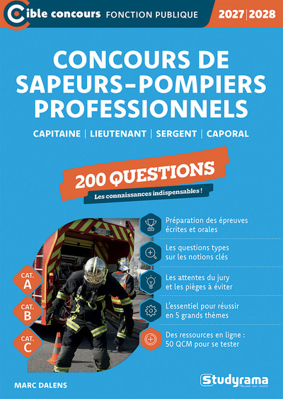 Picture of Concours des sapeurs-pompiers professionnels – 200 questions (Catégories A, B et C – Édition 2027-2028)