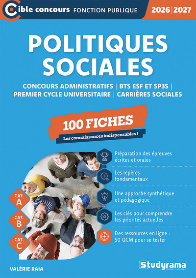 Image de Politiques sociales – 100 fiches (Catégories A, B et C –?Édition 2026-2027)