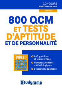 Picture of 800 QCM et tests d'aptitude et de personnalité