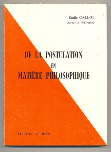 Picture of De la postulation en matiere philosophique