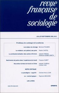 Picture of REVUE FRANCAISE DE SOCIOLOGIE JUILLET-SE