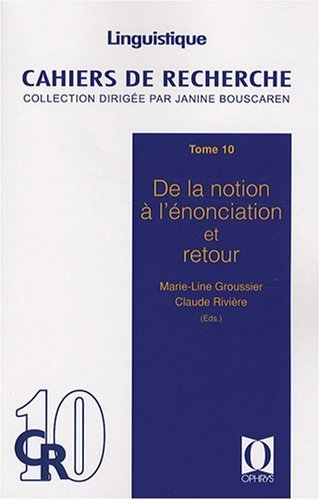 Picture of De la notion à l'énonciation et retour