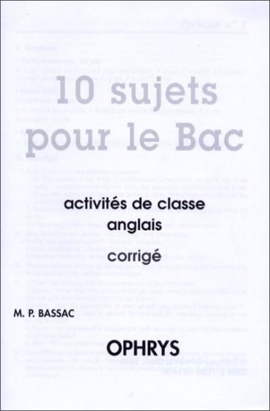 Picture of 10 sujets pour le bac - activités de classe, anglais