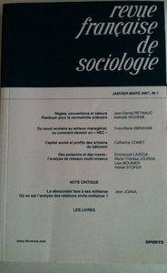 Picture of REVUE FRANCAISE DE SOCIOLOGIE JANVIER-MA