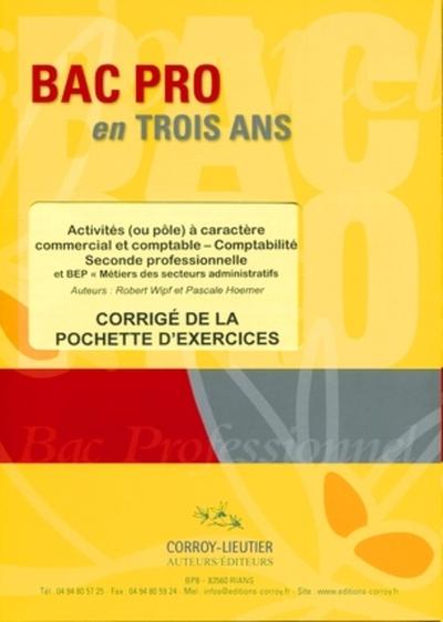 Image de Activités (ou pôle) à caractère commercial et comptable - Corrigé de la pochette d'exercices