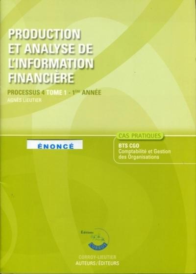 Image de PRODUCTION ET ANALYSE DE L'INFORMATION FINANCIERE T1. POCHETTE ENONCE. PROCESSUS