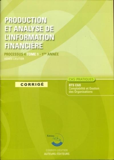 Image de PRODUCTION ET ANALYSE DE L'INFORMATION FINANCIERE T1 POCHETTE CORRIGE. PROCESSUS