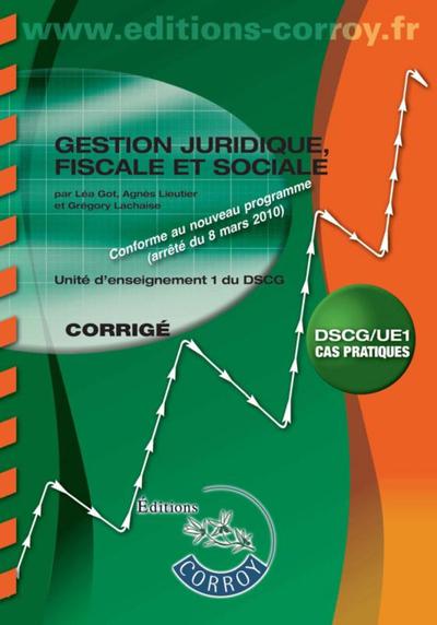 Picture of GESTION JURIDIQUE, FISCALE, SOCIALE - CORRIGE
