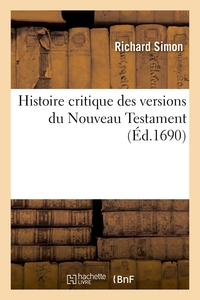 Picture of Histoire critique des versions du Nouveau Testament