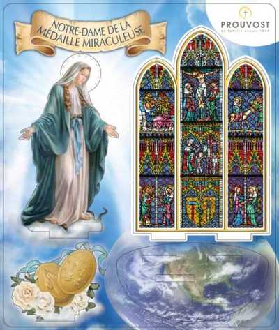 Image de Vierge Miraculeuse - Saint en bois à assembler (taille 12 cm)
