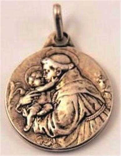 Image de Médaille Saint Antoine, finition Vieil Argent en laiton argenté 18 mm, Pack de 25