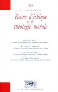 Image de REVUE D'ETHIQUE ET DE THEOLOGIE MORALE NUMERO 234LE SUPPLEMENT