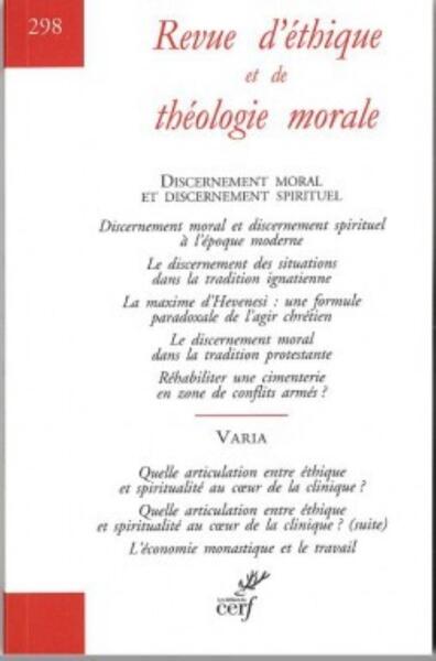 Image de REVUE D'ETHIQUE ET DE THÉOLOGIE MORALE 298