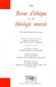 Image de REVUE D'ETHIQUE ET DE THEOLOGIE MORALE NUMERO 252