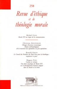 Image de REVUE D'ÉTHIQUE ET DE THÉOLOGIE MORALE 258