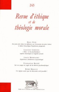 Image de REVUE D'ETHIQUE ET DE THEOLOGIE MORALE NUMERO 243