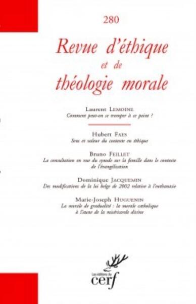 Picture of REVUE D'ETHIQUE ET DE THEOLOGIE MORALE - NUMERO 280
