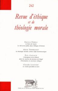 Image de REVUE D'ETHIQUE ET DE THEOLOGIE MORALE NUMERO 242