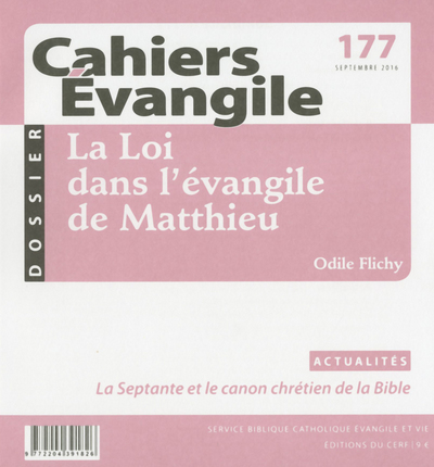 Picture of CAHIERS EVANGILE - NUMERO 177 LA LOI DANS L'EVANGILE DE MATTHIEU