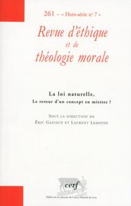 Image de REVUE D'ÉTHIQUE ET DE THÉOLOGIE MORALE 261