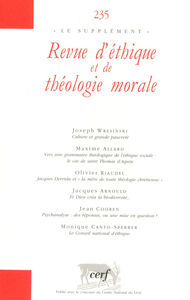 Image de REVUE D'ÉTHIQUE ET DE THÉOLOGIE MORALE 235