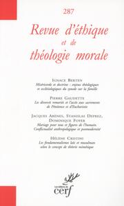 Image de REVUE D'ETHIQUE ET DE THEOLOGIE MORALE NUMERO 287