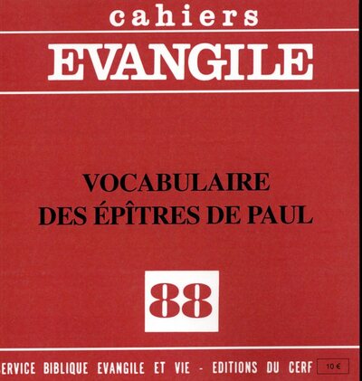 Image de Cahiers Evangile - numéro 88 Vocabulaire des Épîtres de Paul