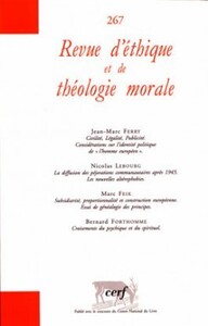 Image de REVUE D'ÉTHIQUE ET DE THÉOLOGIE MORALE 267