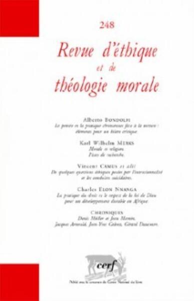 Image de REVUE D'ÉTHIQUE ET DE THÉOLOGIE MORALE 248