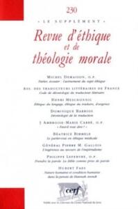 Picture of REVUE D'ÉTHIQUE ET DE THÉOLOGIE MORALE 230