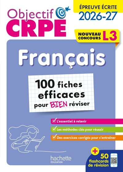 Image de Objectif CRPE 2026 - Français - 100 fiches pour bien réviser  - ép. écrite d'admissibilité L3