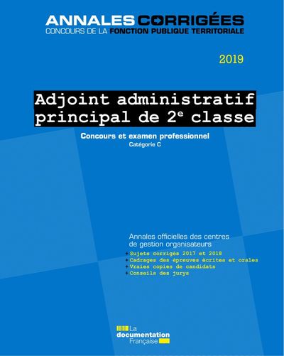 Picture of Adjoint administratif principal de 2e classe 2019 - Concours externe