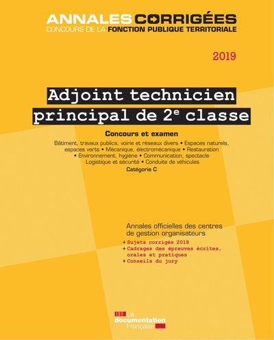 Picture of Adjoint technique principal de 2e classe 2019 - Concours et examen catégorie c