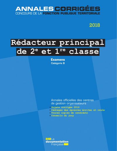 Picture of Rédacteur principal de 2e et 1re classe 2018 - Examens professionnels