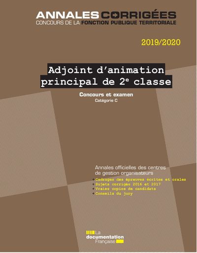 Picture of Adjoint d'animation principal de 2e classe 2019-2020 - concours et examens