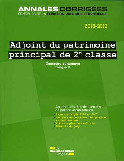 Picture of Adjoint du patrimoine de 2e classe 2018-2019 - Concours et examen